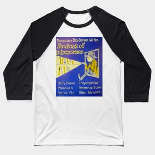 School Library Detective Baseball T-Shirt